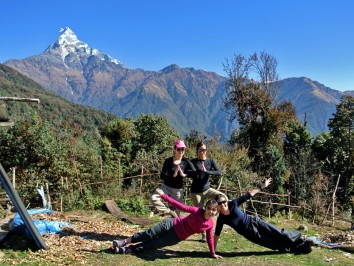 girls are in mountain