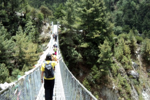 crossing bridge